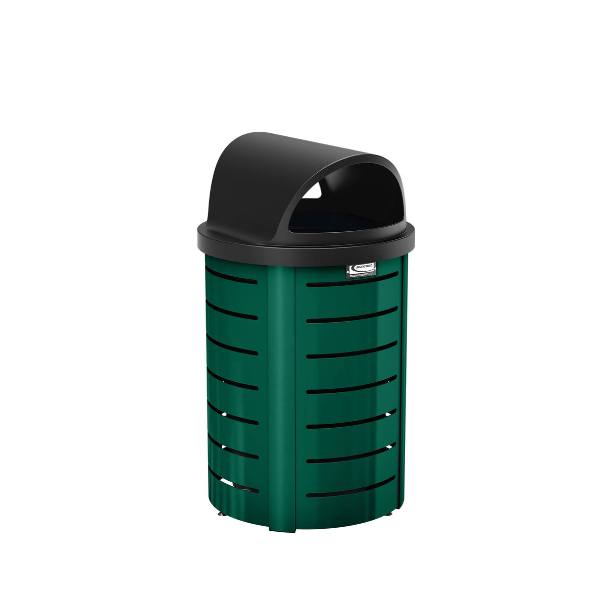 Green Metal Trash Can with Roto Molded Lid C2228