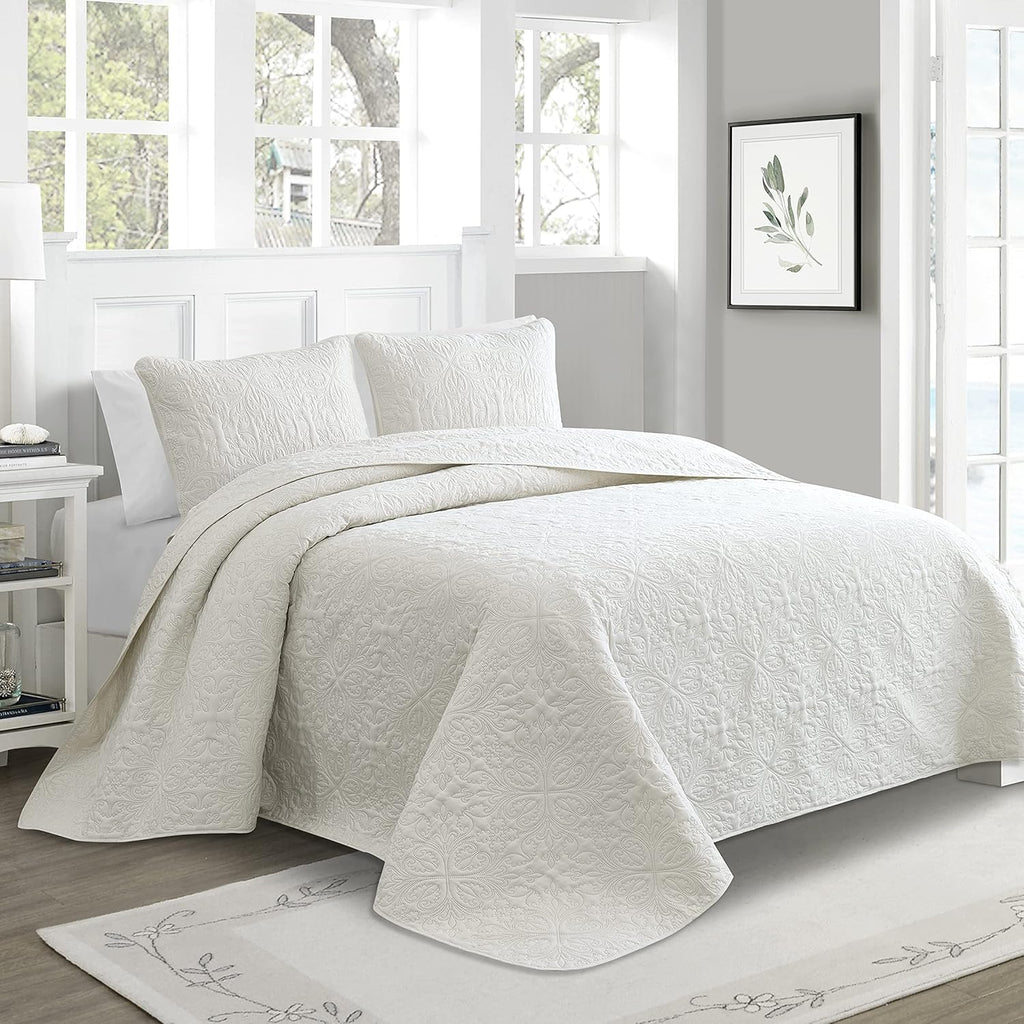 Oversized 3 Piece Reversible Bedspread Coverlet Set, King / Cal King, Taupe W72689
