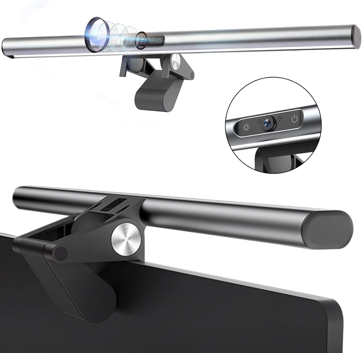 Monitor Light Bar with Webcam, USB Powered, Hue Adjustable, Touch Control L9564