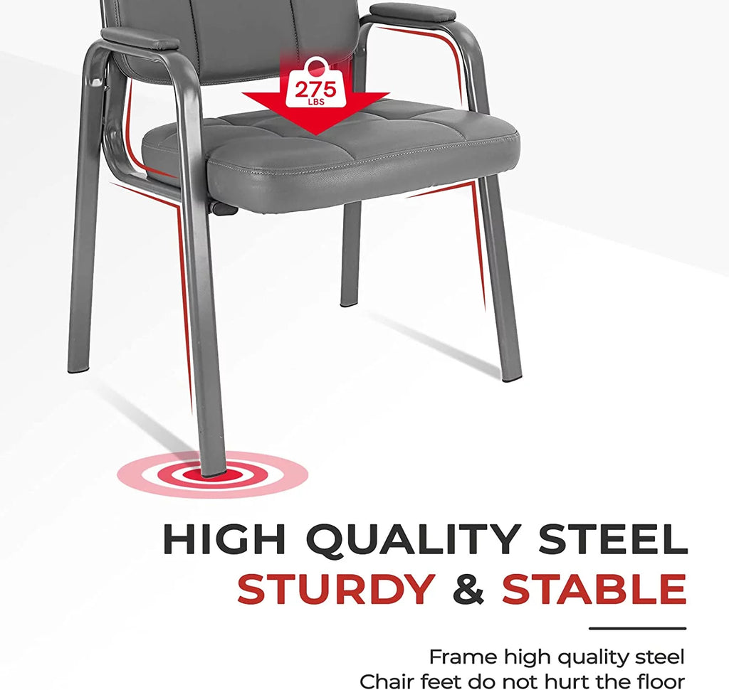 Guest Chair with Bonded Leather Padded Arm Rest X39117
