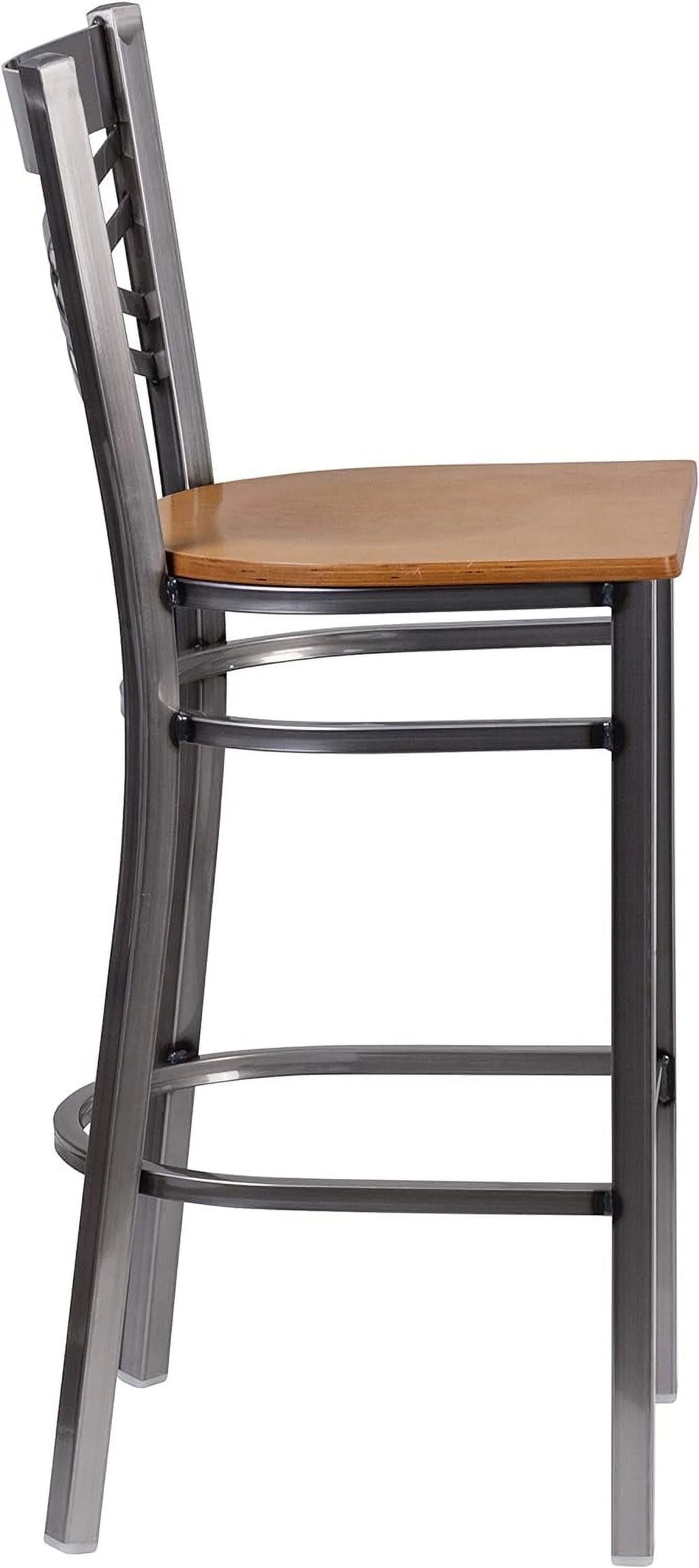 Metal X Back Barstool with Wood Seat V316281