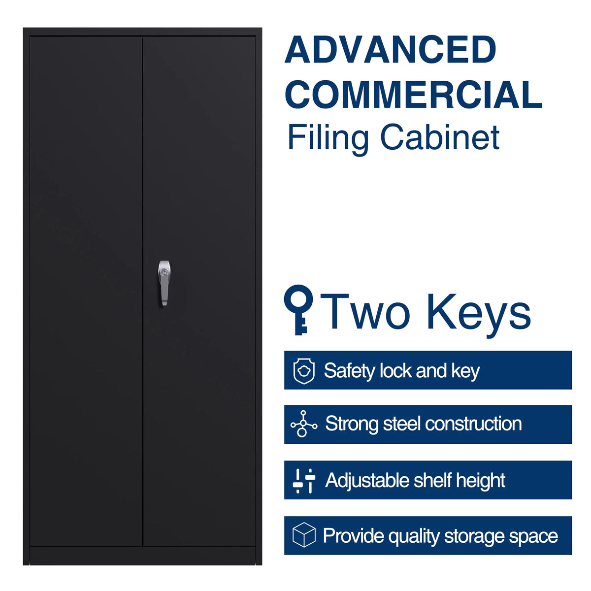 Metal Storage Cabinet with Doors and Shelves B47441