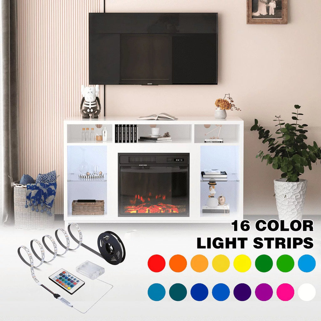 47'' TV Stand with 18" Electric Fireplace U8045