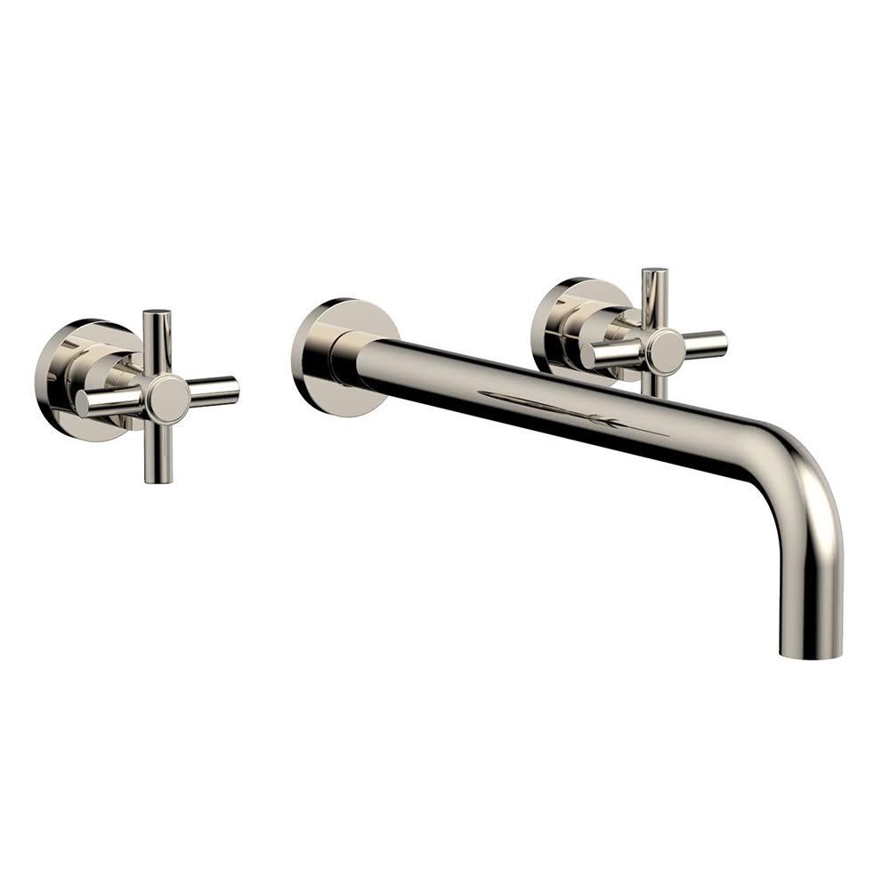 Polished Gold Antiqued Wall Mount Bathroom Sink Faucet A654697