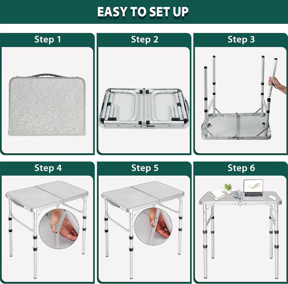 Small Aluminum Folding Camping Table S4502