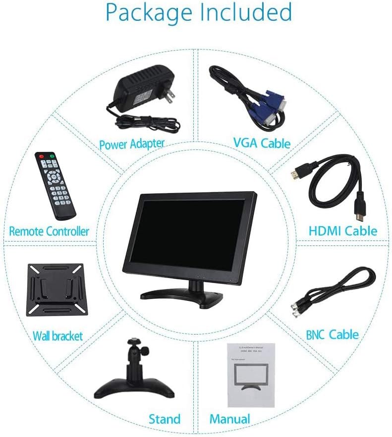 12 Inch 16:9 Mini TFT LCD HDMI Monitor with VGA BNC AV Input S941