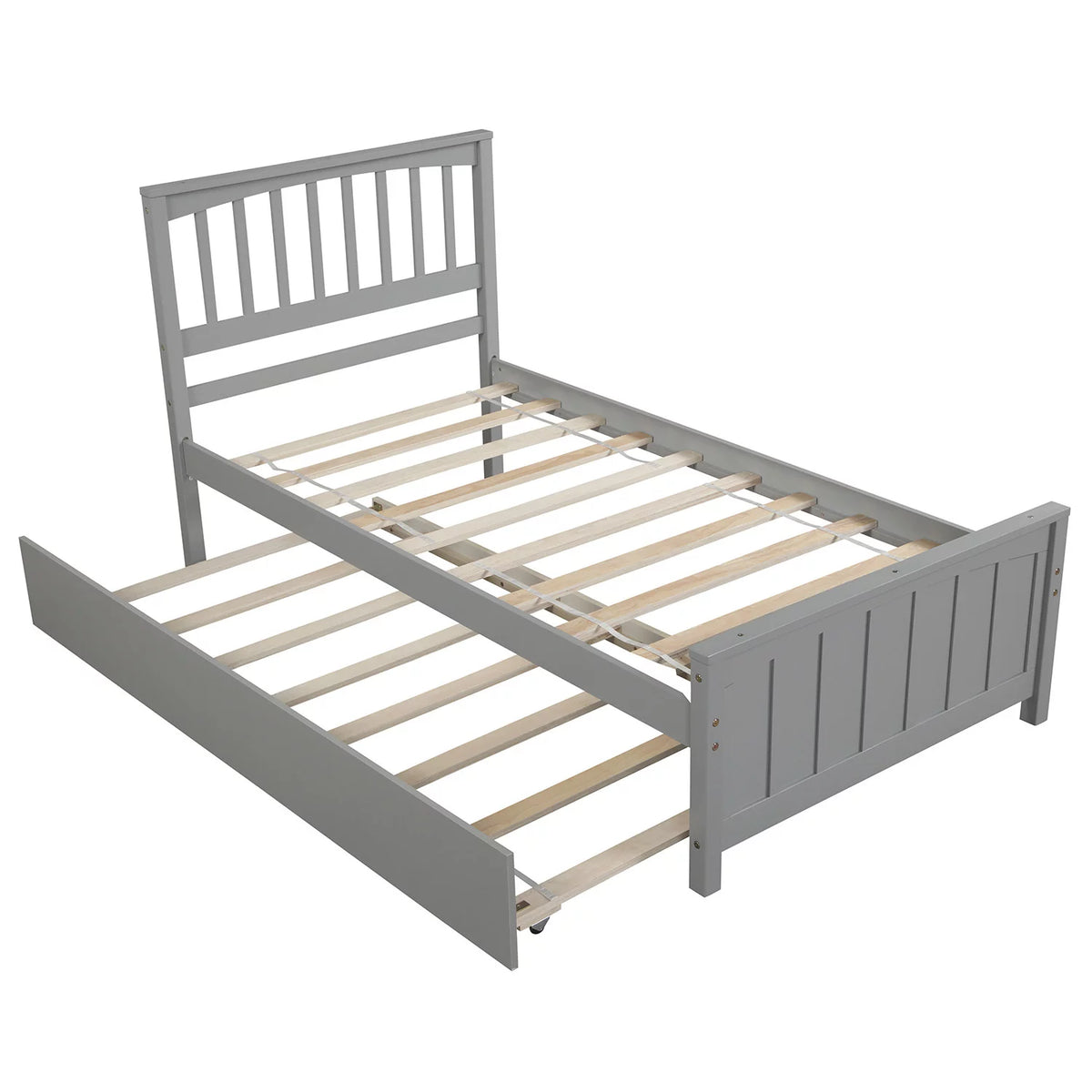 White Twin Bed Frame with Trundle X6066
