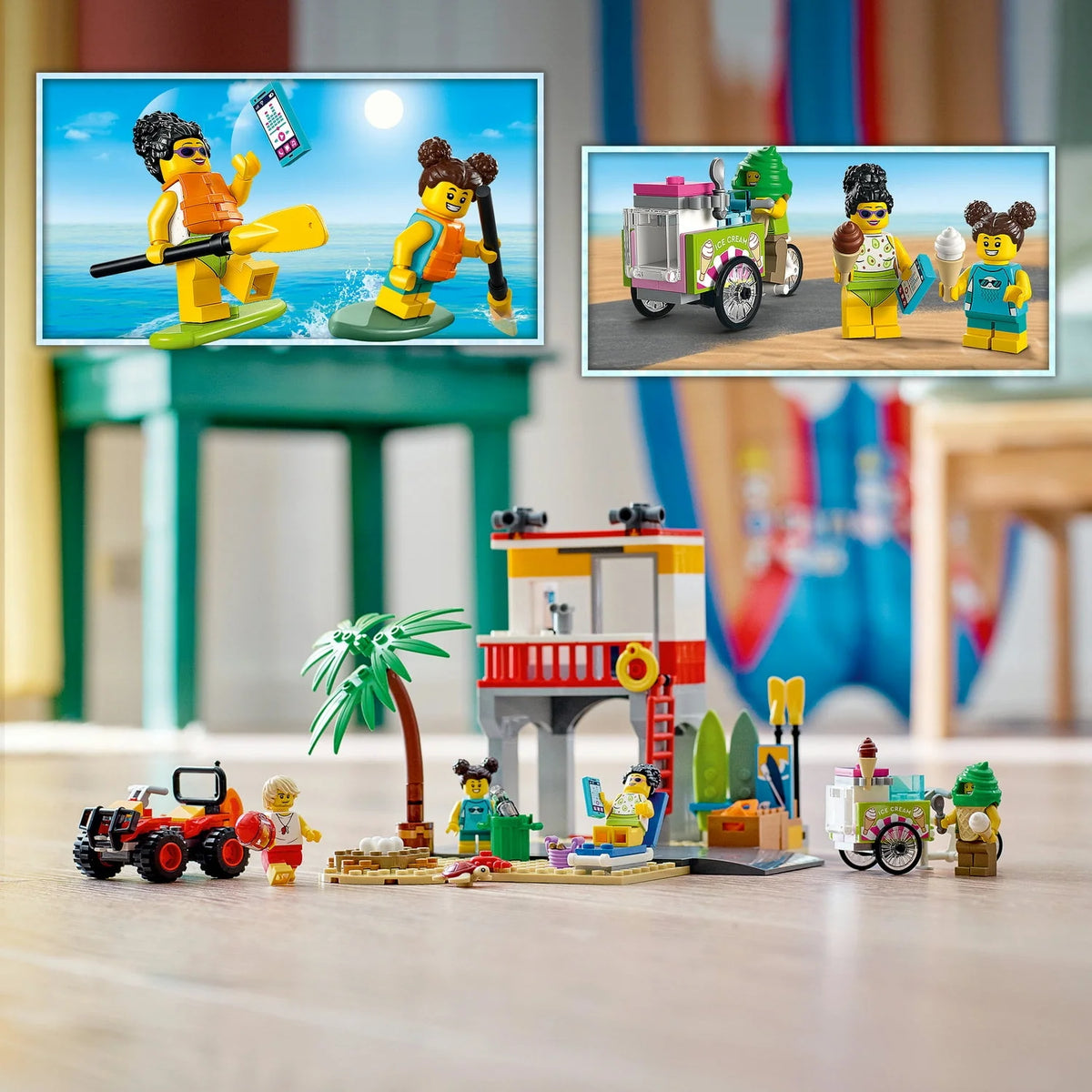 Building Kit with 4 Minifigures and Crab and Turtle Figures (211 Pieces) T887