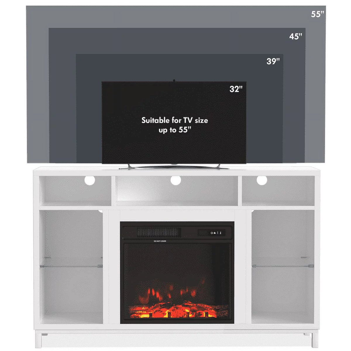 47'' TV Stand with 18" Electric Fireplace U8045
