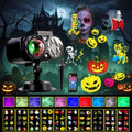 Halloween Christmas Projector Lights with Remote Control Timers 2-in-1 3D Ocean Wave Projection Light E2120