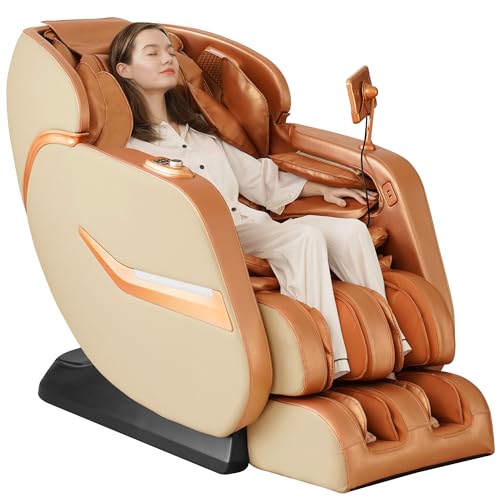 Zero Gravity SL-Track Shiatsu Full Body Massage Chair with Body Scan, Waist Heating, Bluetooth, Foot Rollers, 32 Airbags & Extended Footrest Z36472