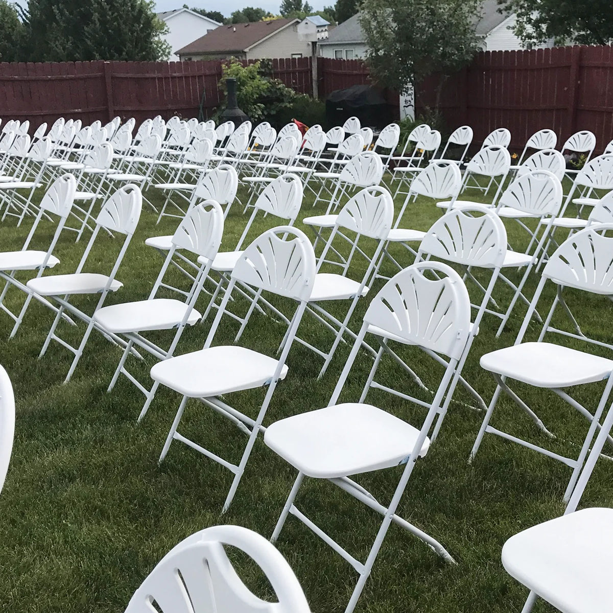 White Plastic Stackable Foldable Chair 10pcs Q304
