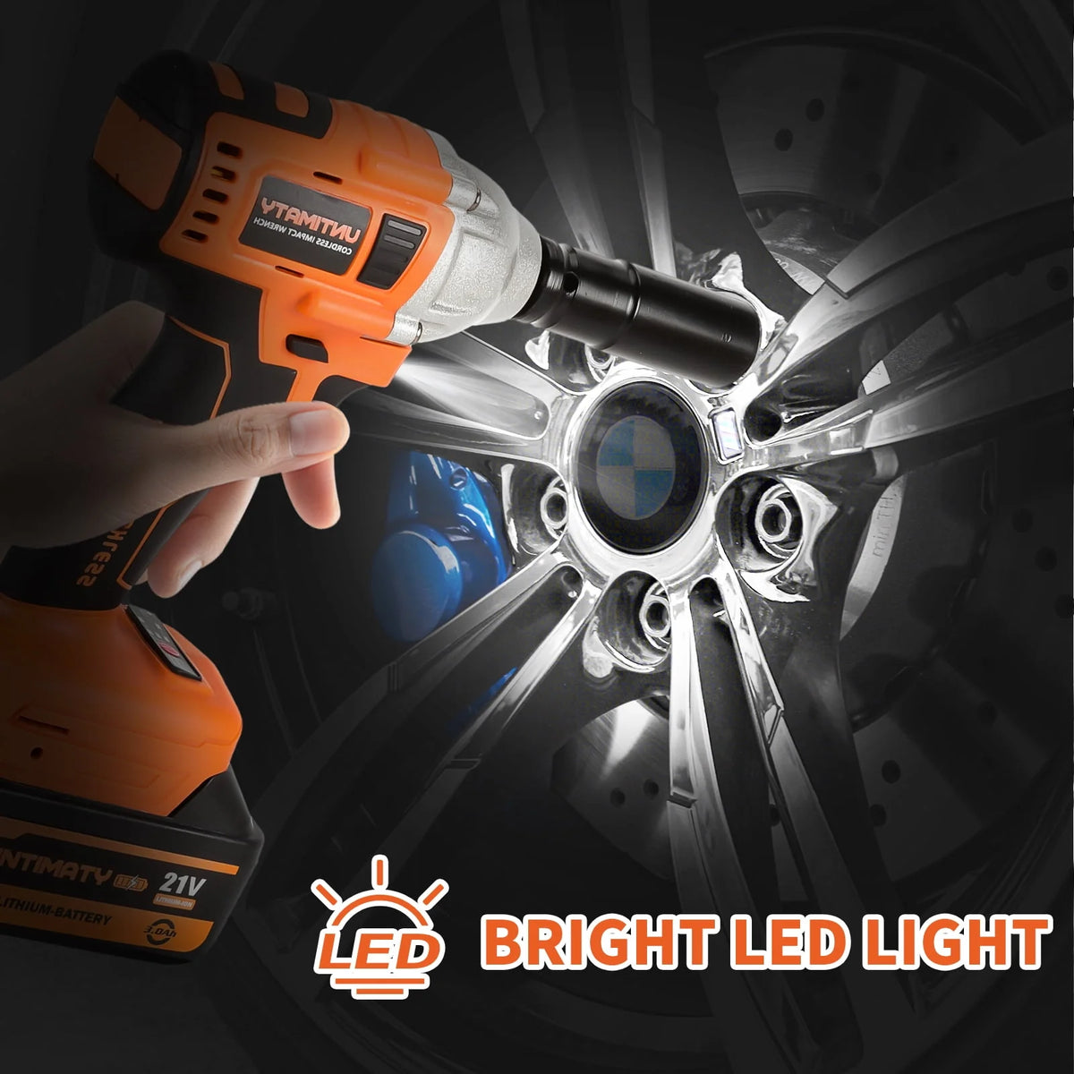 1/2 inch Brushless Cordless Impact Wrench with 3.0Ah Li-ion Battery & 7 Sockets G83893