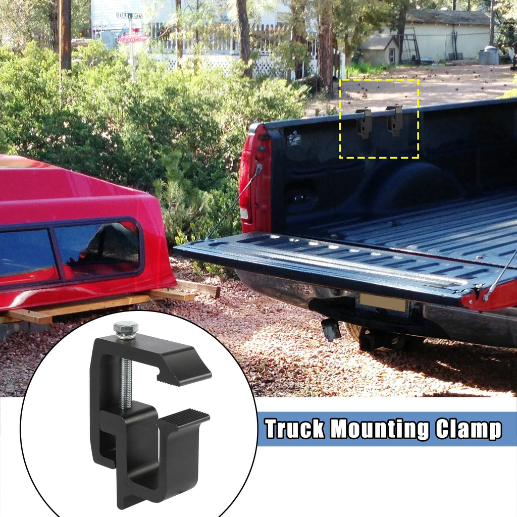 Black Aluminium Alloy Truck Cap Mounting Clamps, 4 Pcs U45035