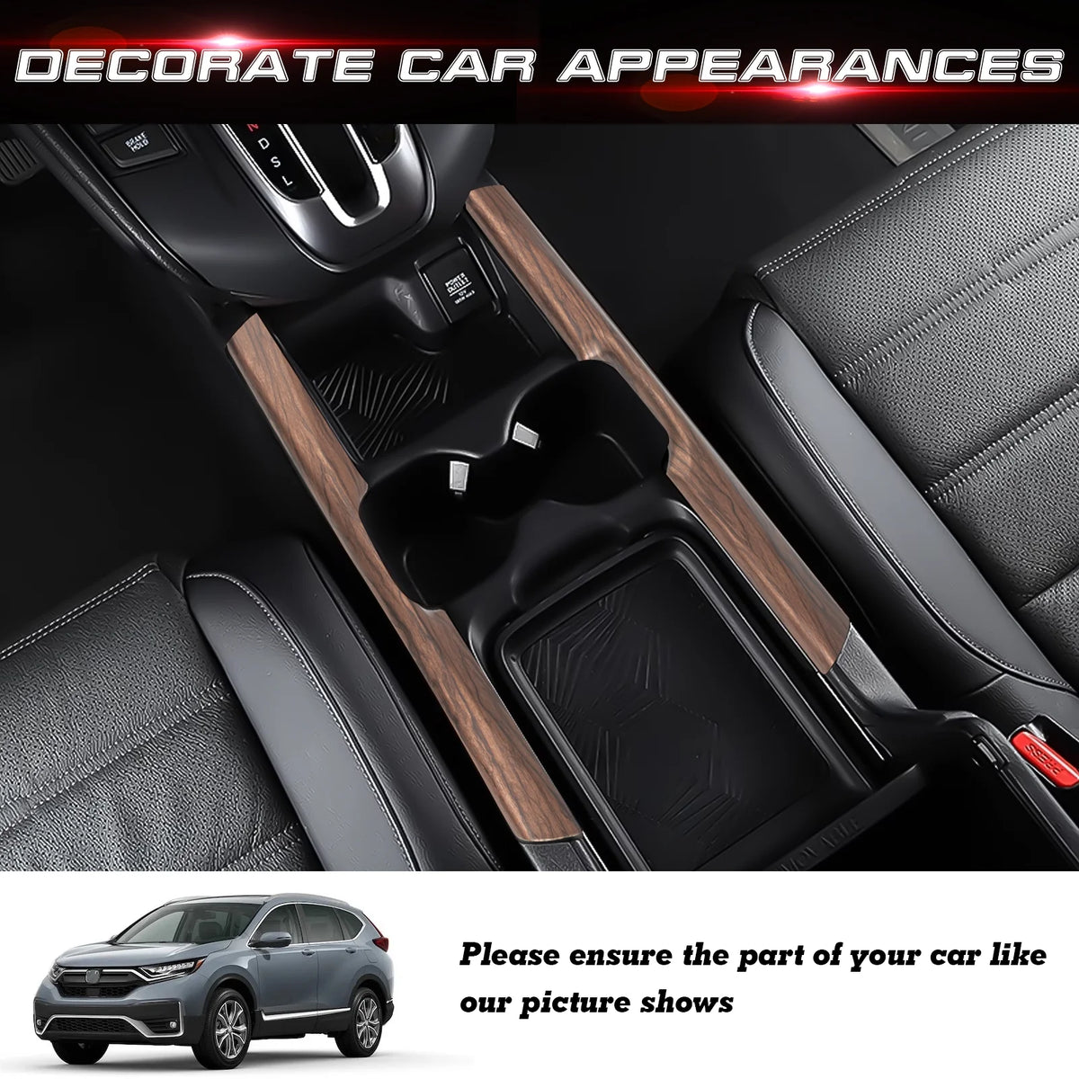 Center Console Cup Holder Side Panel Molding Cover Trim Peach Wood Grain H960735