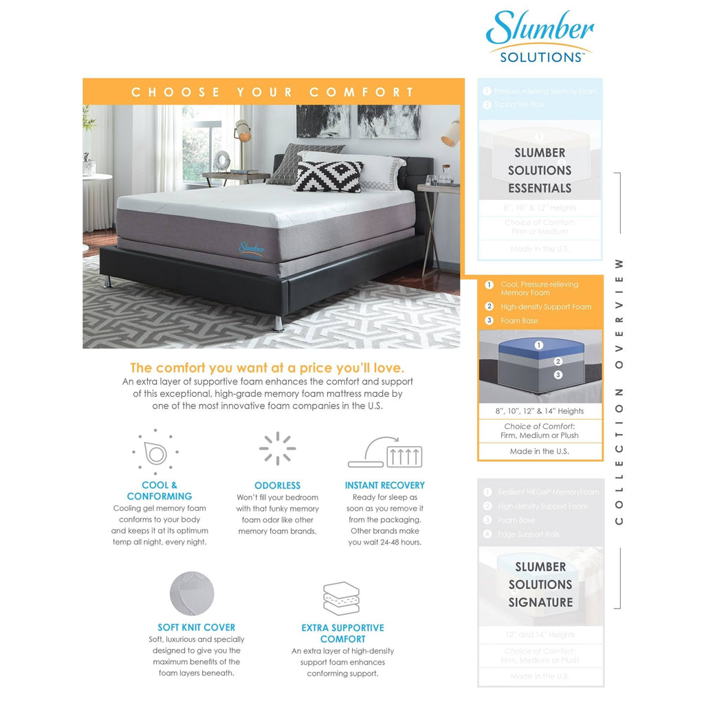 14-inch Gel Memory Foam Mattress Set - Full - Medium W125329