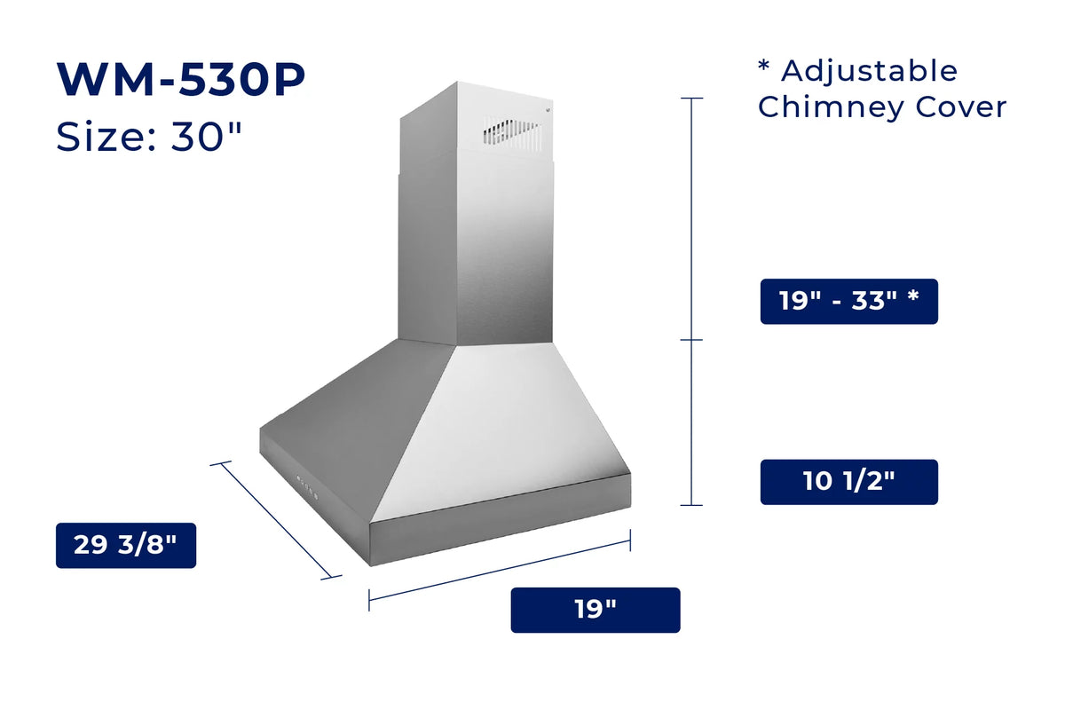 30” Wall Mount Range Hood Stainless Steel G81576