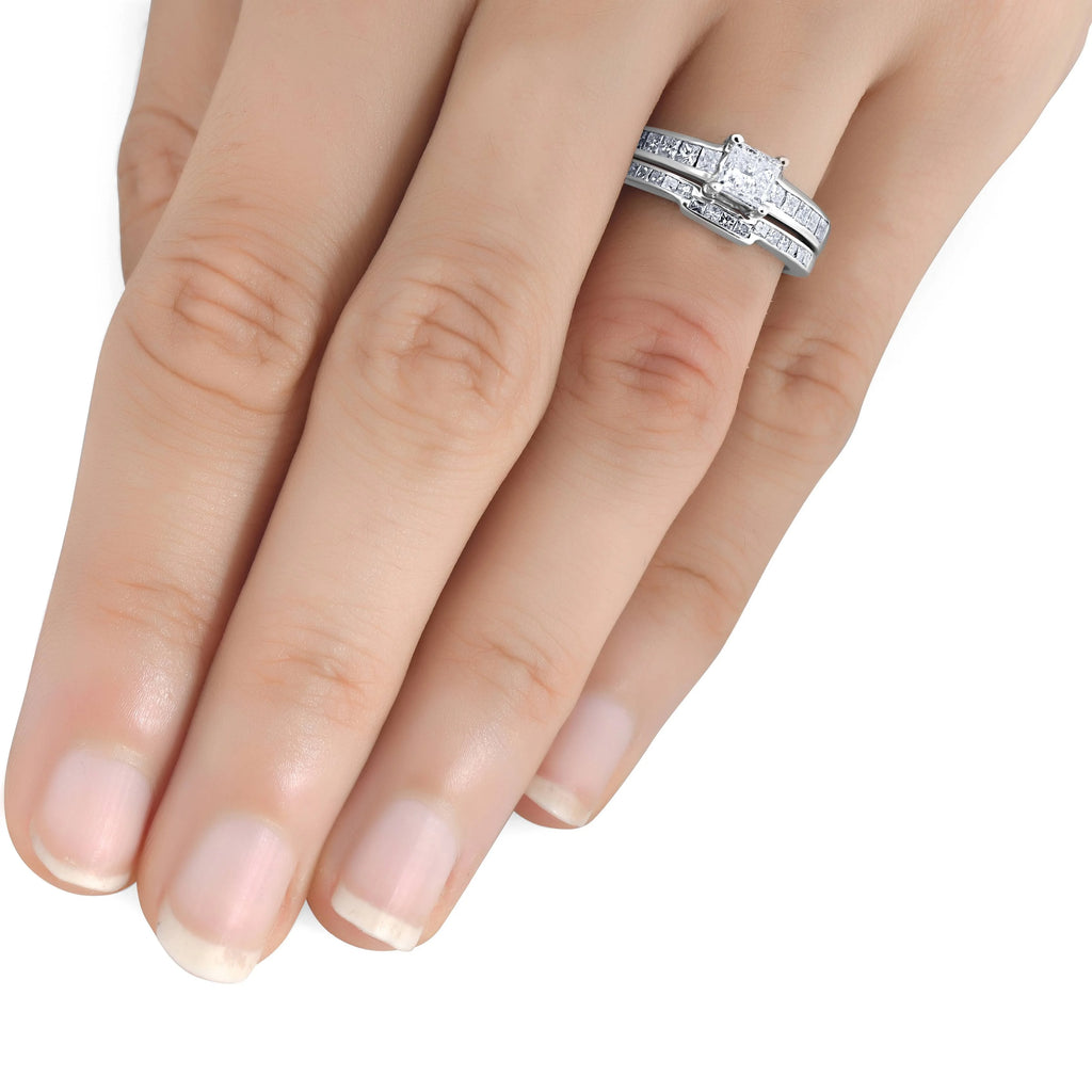 14K White Gold Diamond Wedding Engagement Ring E453586
