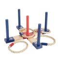 Compact Wood Ring Toss with 5-Peg Target and 4 Rope Toss Rings I1681