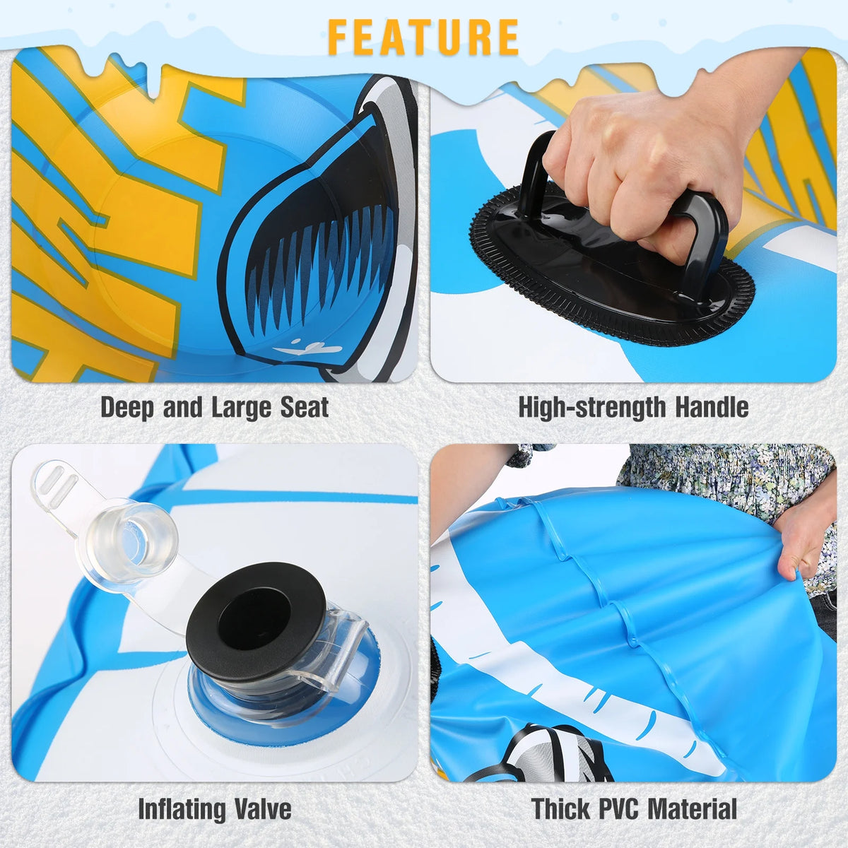 47 Inch Inflatable PVC Snow Tube Sled R161732