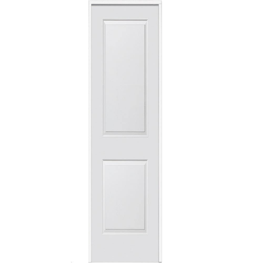 18 in. x 80 in. Left-Hand Solid Core Primed Molded Composite Single Prehung Interior Door T82964