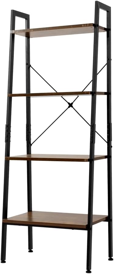 5-Tier Tall Bookcase, Industrial Style Bookshelf, Rustic Brown I955477