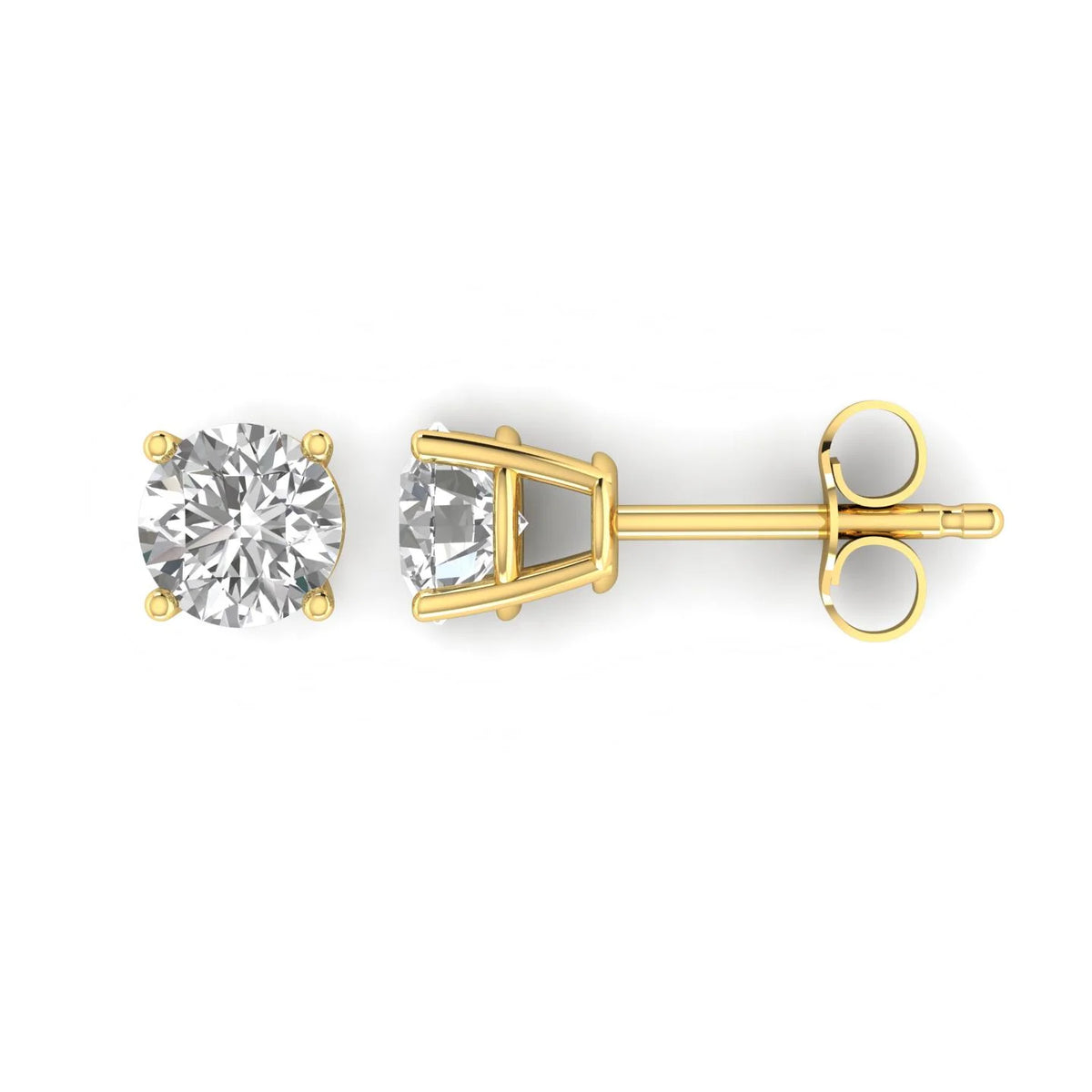 14k Yellow Gold Diamond Stud Earrings A99270