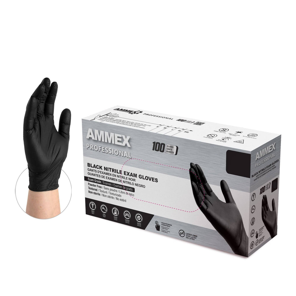 Black Nitrile Exam Gloves (Case of 1000) - Small L337