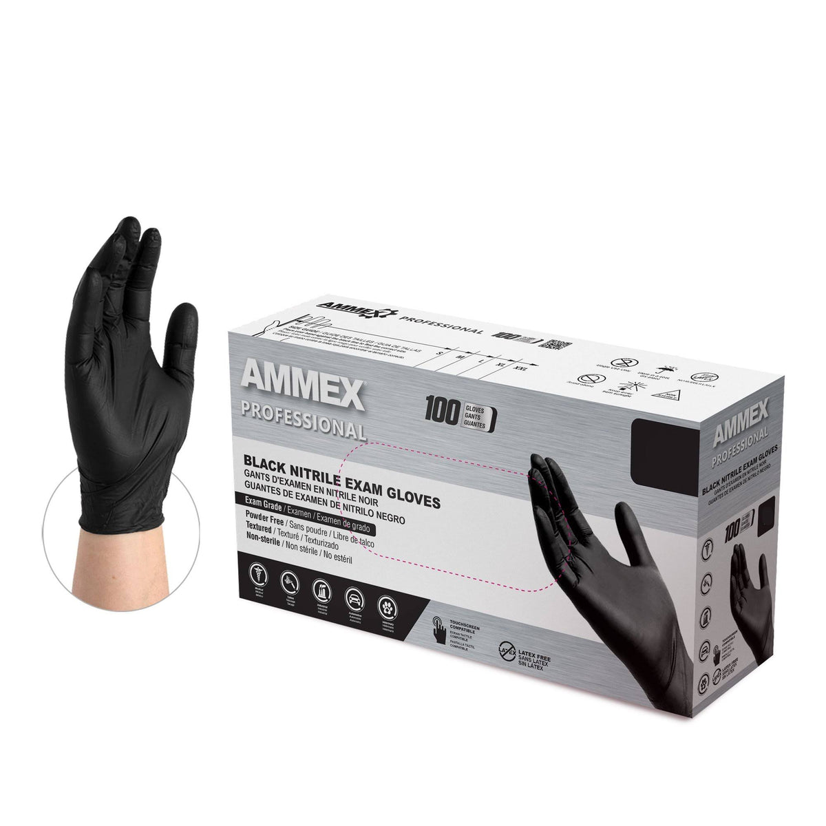 Black Nitrile Exam Gloves (Case of 1000) - Small L337