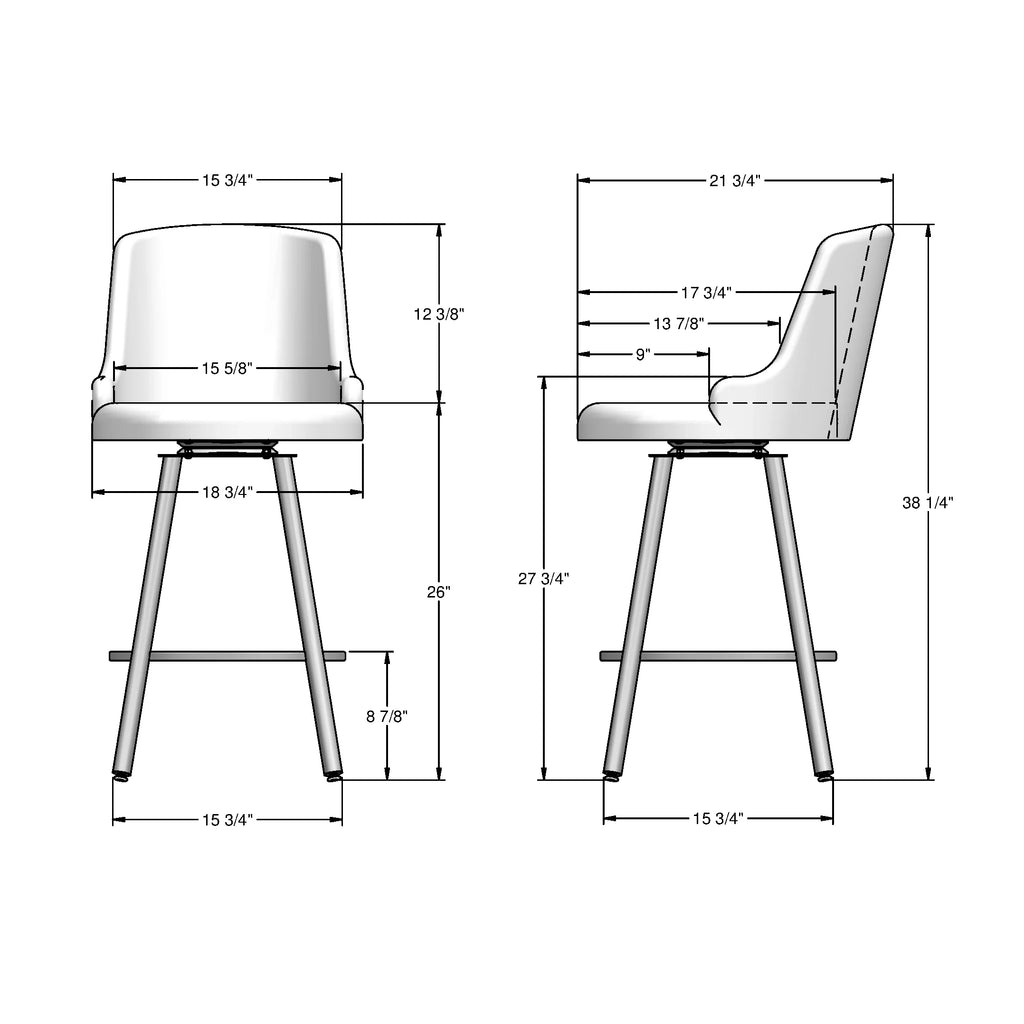 Dark Blue Velvet Swivel Counter Stool G107