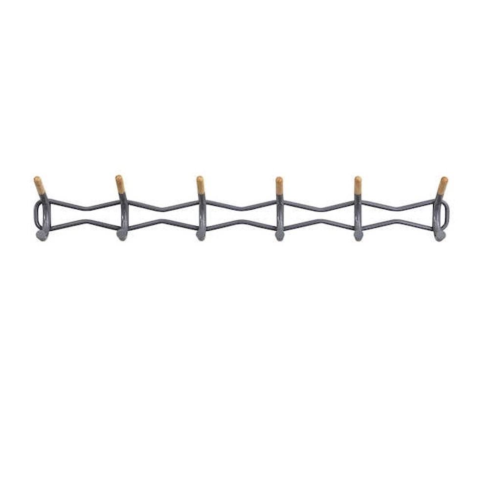 6 Hook Black Coat Wall Rack K9455