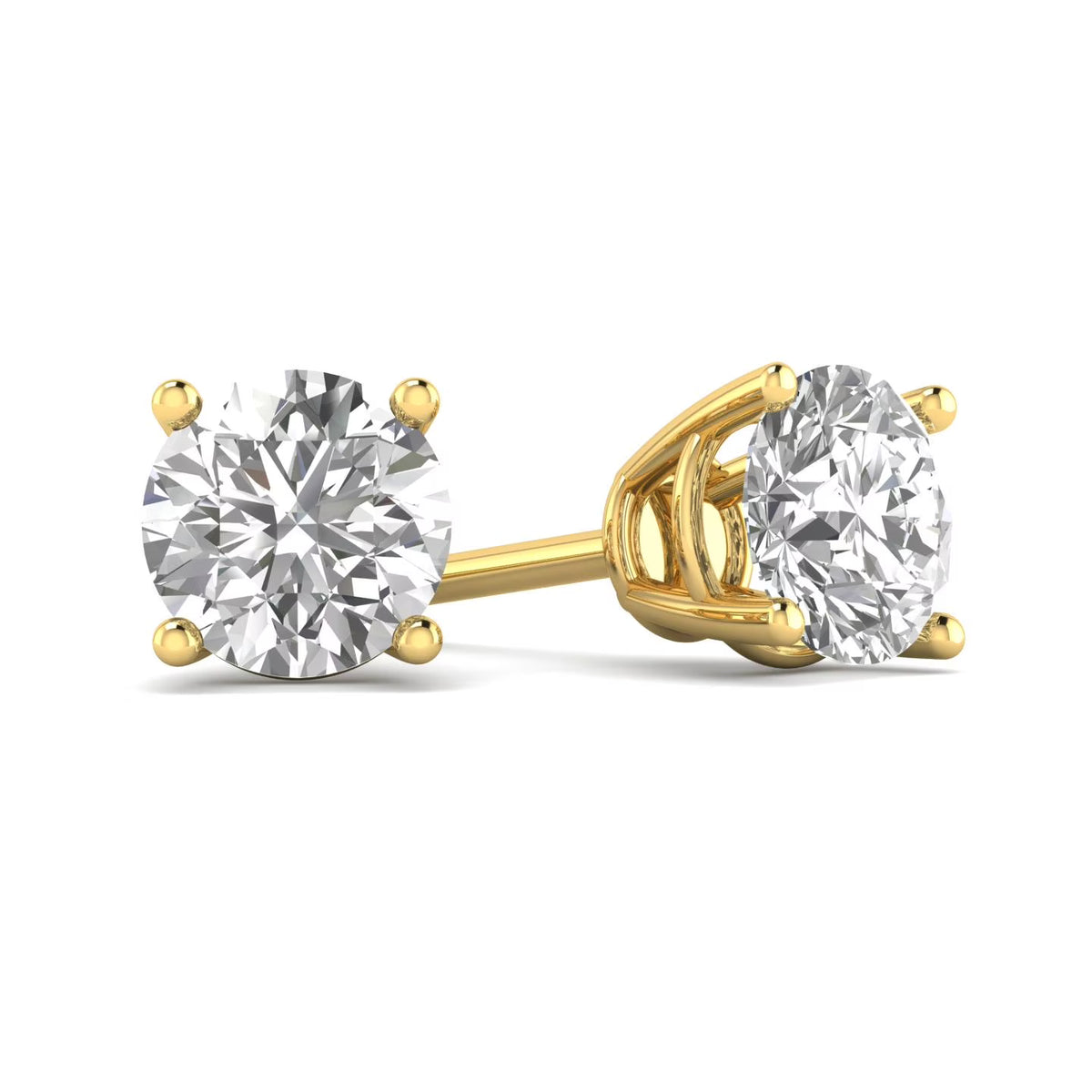 14k Yellow Gold Diamond Stud Earrings A99270