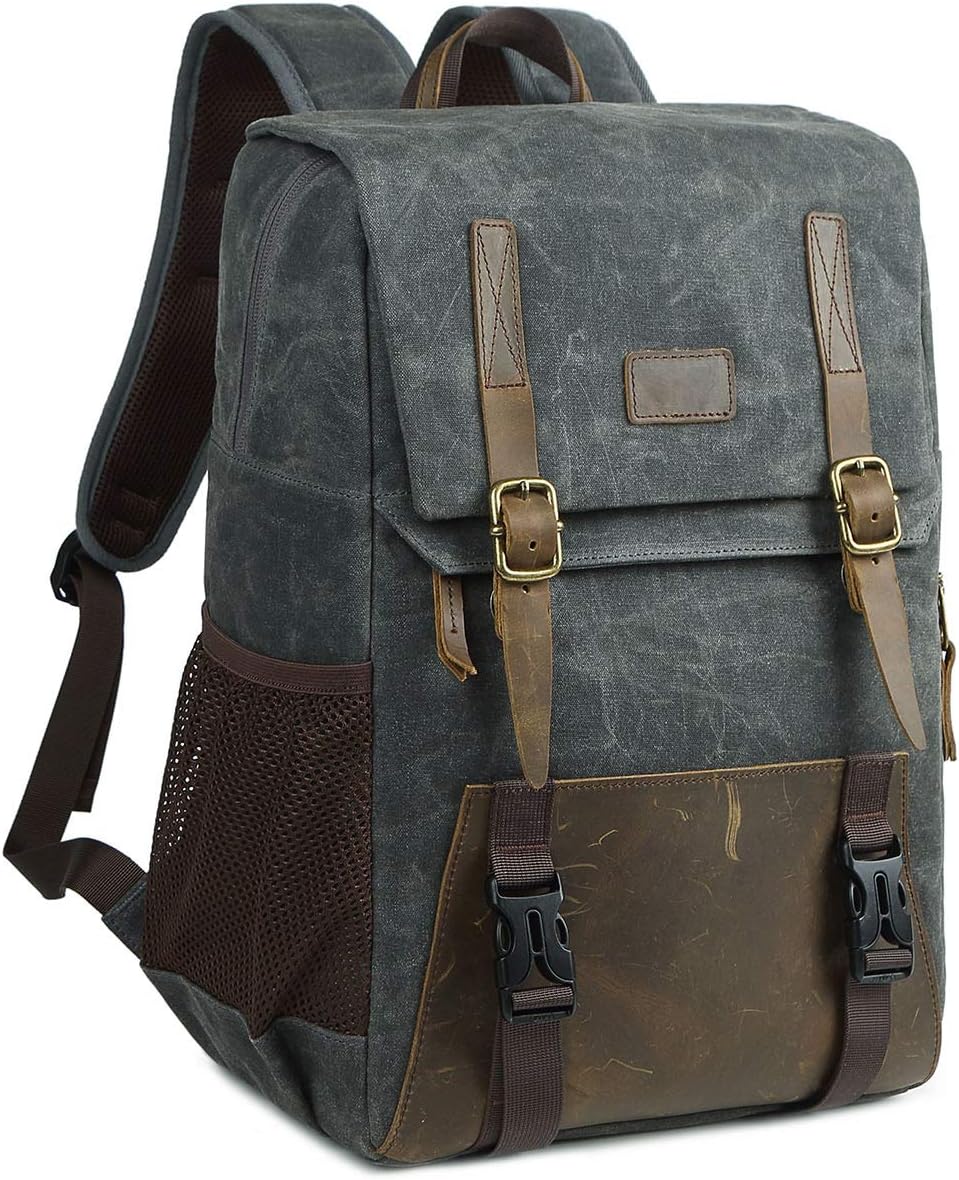 Canvas Water-repellent 15 inch Laptop DSLR SLR Backpack X5855