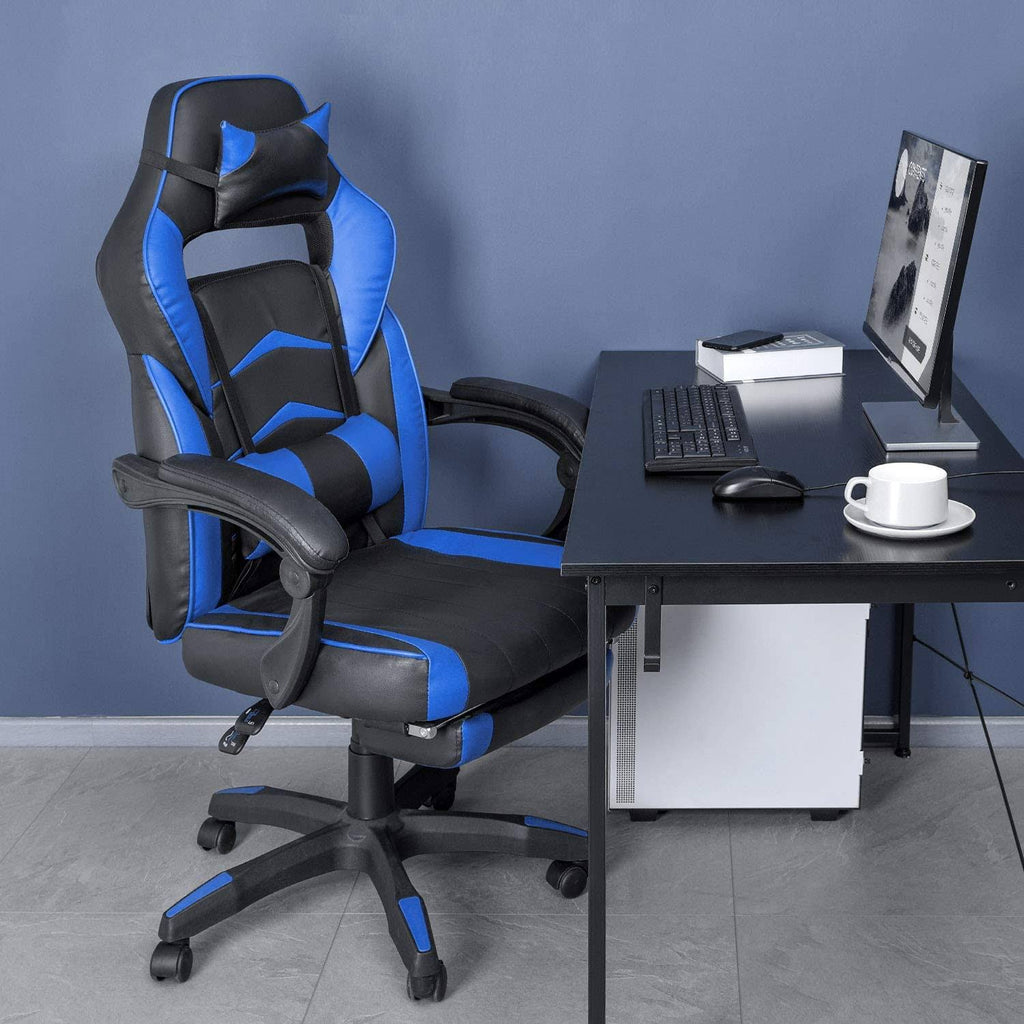 Blue Ergonomic Swivel Reclining Office Gaming Chair L6129