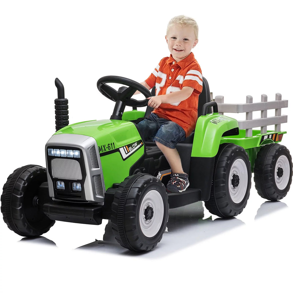 12V Kids Ride On Tractor with Trailer S29325
