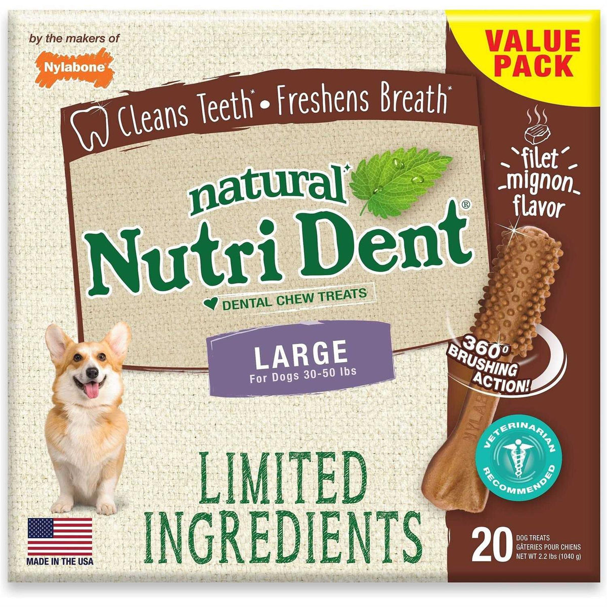 Nutri Dent Dental Chews Filet Mignon X889