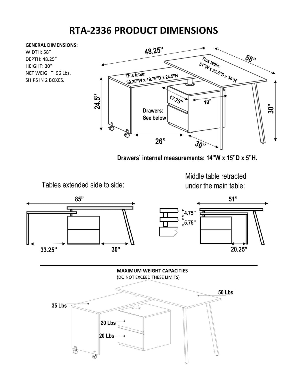 Gray Rotating Multi-Positional Desk N921