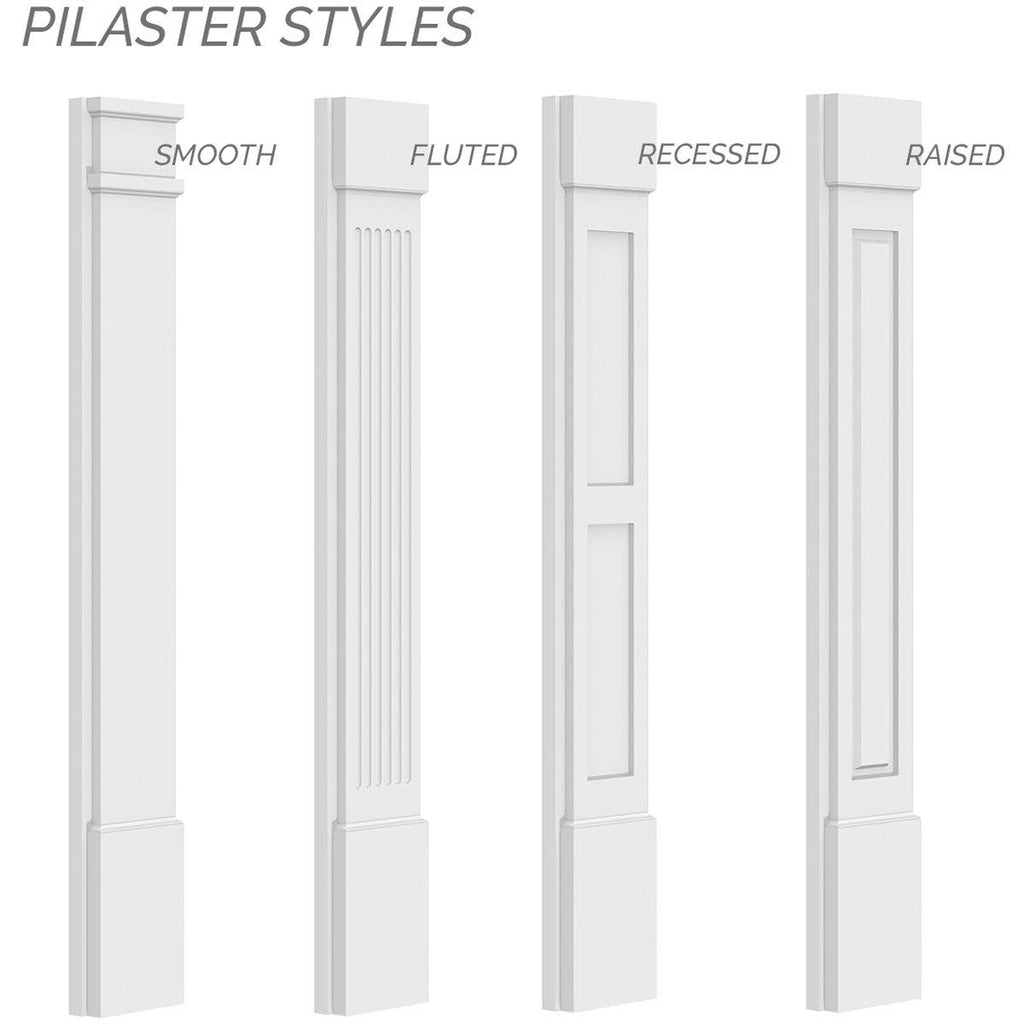 Plain PVC Pilaster with Standard Capital & Base (Pair) H353