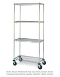 Chrome Finish Wire Stem Caster Cart, 4 Shelves R7959