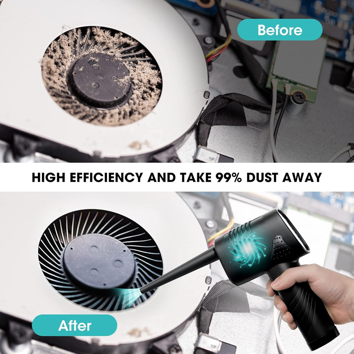 Cordless Electric Compressed Air Duster 33000 RPM 6000mAh Reusable Portable Air Duster C5512