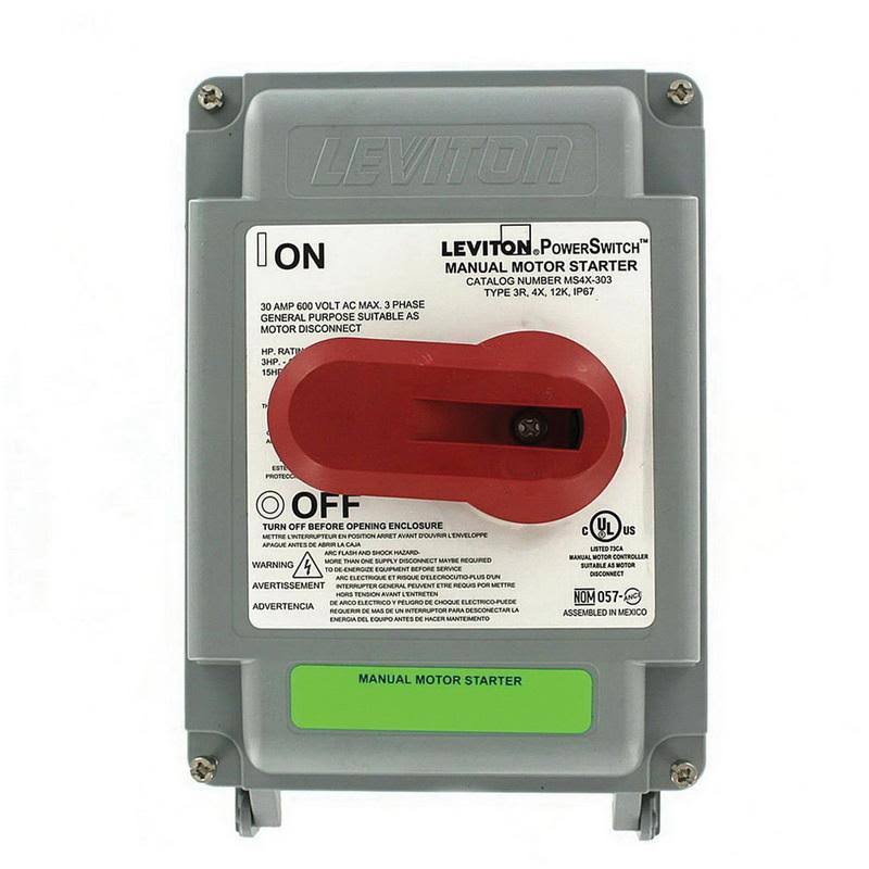 3-Pole Non-Fused Manual Motor Starter 30-Amp H307053