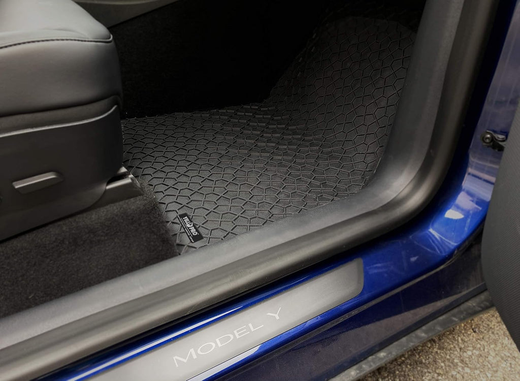 Black Rubber Floor Mat and Cargo Mat Set for Tesla Model Y U121508