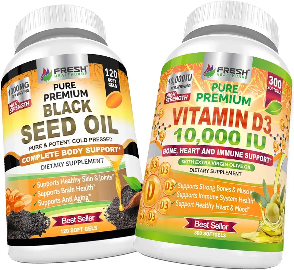 Black Seed Oil and Vitamin D3 10,000 IU T86626