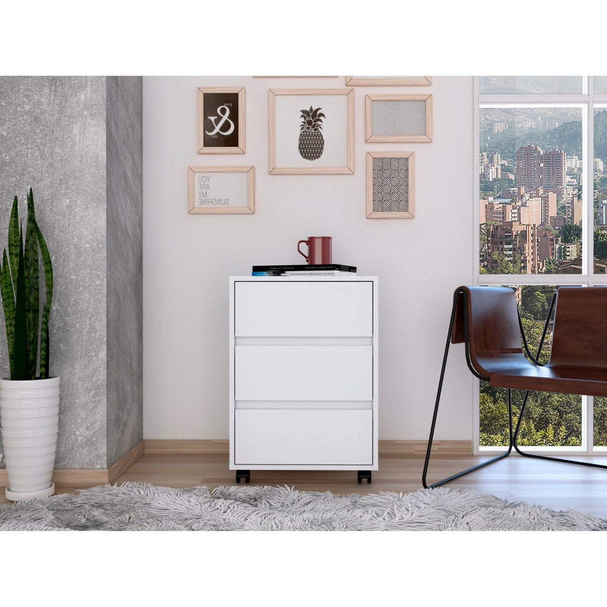 Black 3 Drawer Filing Cabinet R3034