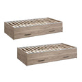 2 Piece Wood Twin Mates Bed with Storage Drawers F844