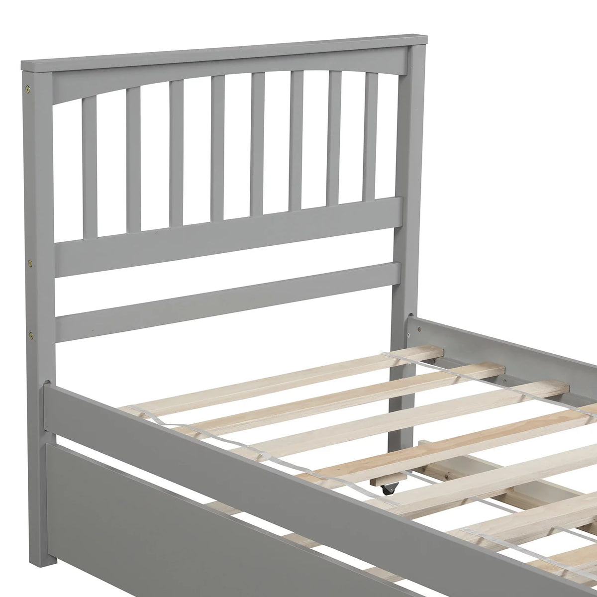 White Twin Bed Frame with Trundle X6066