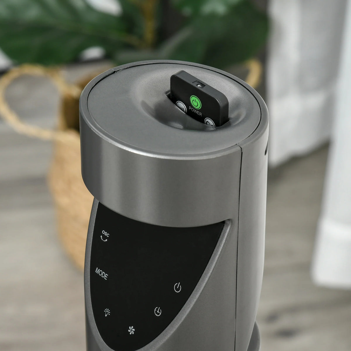 Grey Oscillating Tower Fan with Air Filter J6529