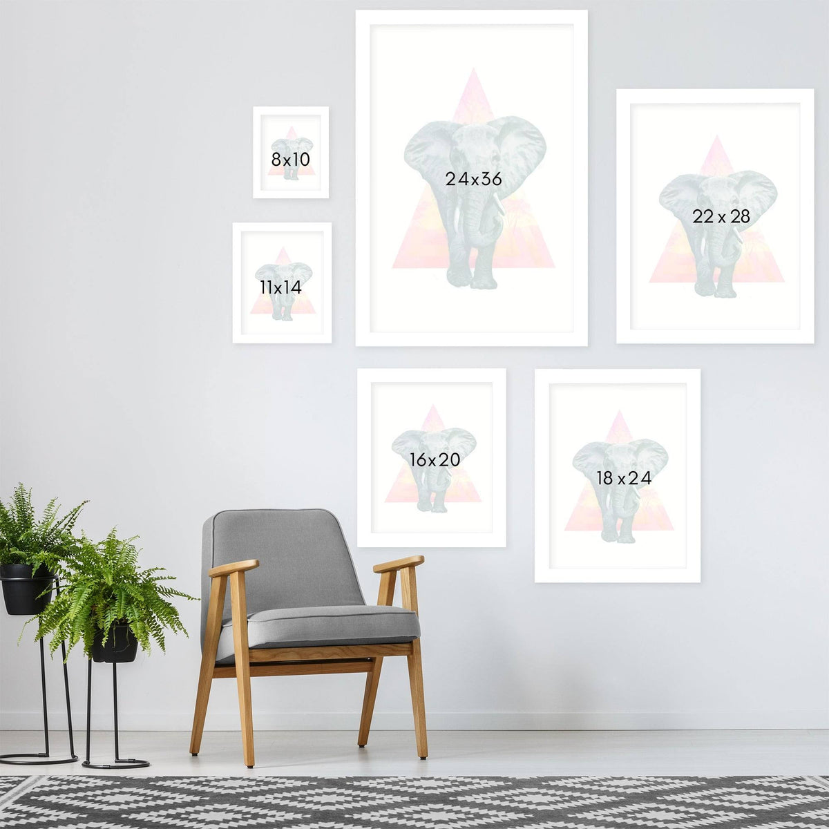 2 Piece White Framed Print Set D5740