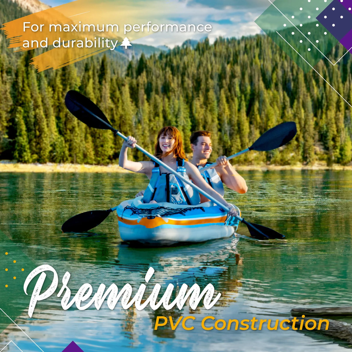 2-Person Inflatable Kayak with Oars and Pump F18777