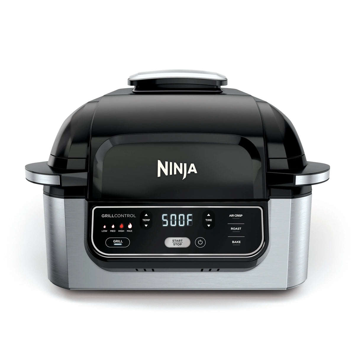 4-in-1 Indoor Grill with 4-qt Air Fryer, Black/Stainless S889